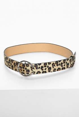 Pink Boutique Right On Time Multi Leopard Print Buckle Belt