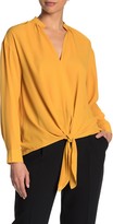 Thumbnail for your product : Pleione Long Sleeve Tie Front Blouse