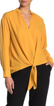 Pleione Long Sleeve Tie Front Blouse