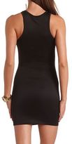 Thumbnail for your product : Charlotte Russe Faux Leather Mesh Cut-Out Body-Con Dress