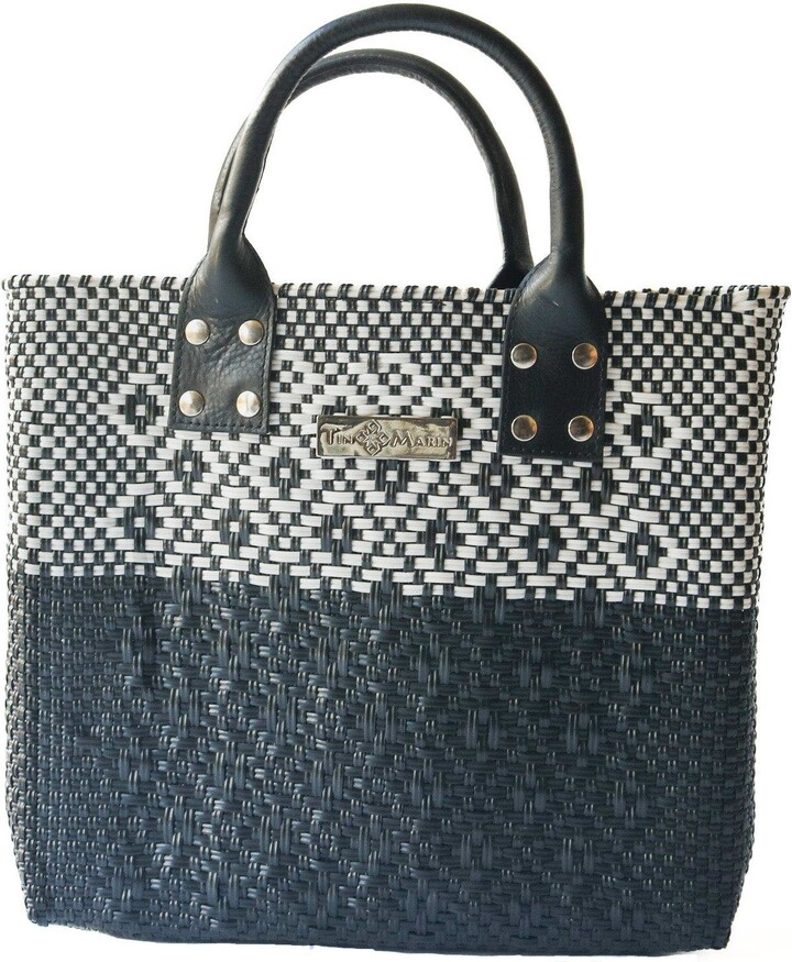 Tin Marin Black Large Woven Crossbody Bag
