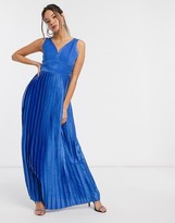 Thumbnail for your product : Little Mistress satin maxi dress in blue