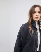 Thumbnail for your product : ASOS Design Denim Batwing Jacket In Washed Black