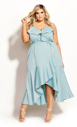 City Chic Ruffle Amore Maxi Dress - seafoam City Chic Ruffle Amore Maxi Dress - seafoam