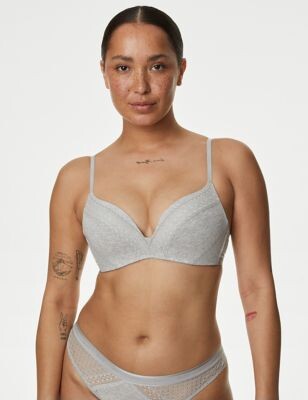 Body by M&S Cotton with Cool Comfort™ Non-Wired Push Up Bra - ShopStyle
