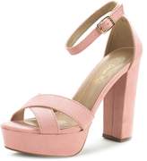 Thumbnail for your product : DREAM PAIRS HI-GO New Women's Evening Dress Ankle Strap Buckle Peep Toe Chunky High Heel Platform Pump Shoes Size 7