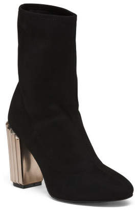 Suede Tall Boots With Statement Heel