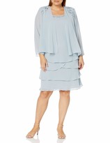 Thumbnail for your product : SL Fashions Women's Plus Size Embellished Tiered Jacket Dress
