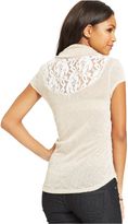 Thumbnail for your product : Amy Byer BCX Juniors' Lace-Back Cowl-Neck Top