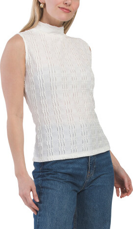 TJMAXX Sleeveless Textured Knit Top For Women, Spandex/Polyester