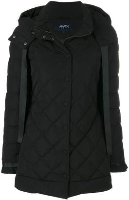 Armani Jeans quilted hooded coat