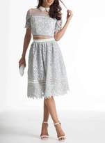 Thumbnail for your product : *Chi Chi London Grey Laser Cut Midi Skirt