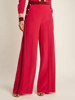 Thumbnail for your product : Valentino High-rise Wide-leg Silk Crepe De Chine Trousers - Womens - Pink Multi