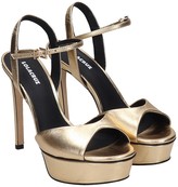 Thumbnail for your product : Lola Cruz Sandals In Gold Leather