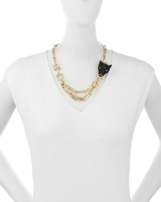 Alexis Bittar Crystal Panther Multi-Strand Necklace