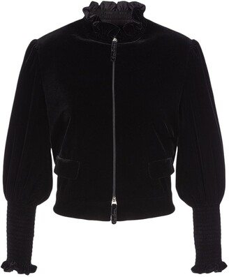 Giorgio Armani Viscose & Silk Cropped Zip-up Jacket