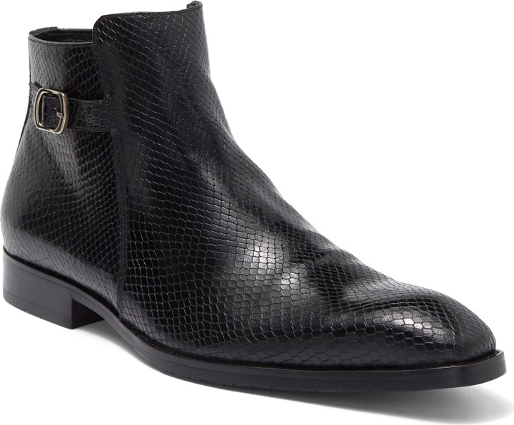 MAISON FORTE Eastside Snake Embossed Leather Boot