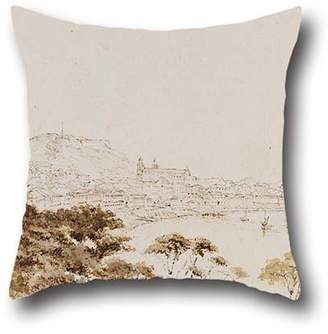 Thomas Laboratories elegancebeauty oil painting Boswall Watson - Extensive view of Macao from Penha Hill cushion covers 20 x 20 inch / 50 by 50 cm gift or decor for home office,monther,floor,pub,birthday,lounge - 2 sides