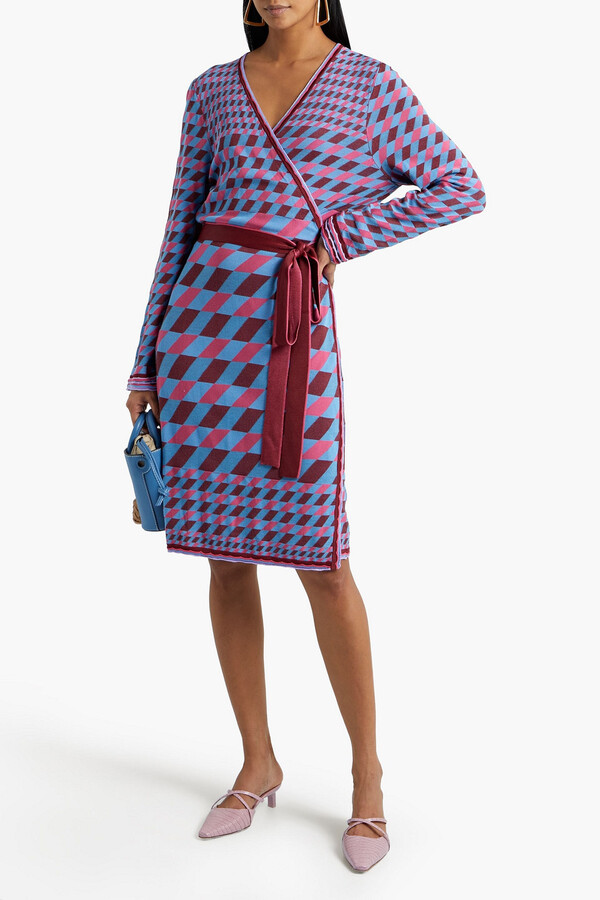 Dvf Banded Knit Wrap Dress Outlet | head.hesge.ch