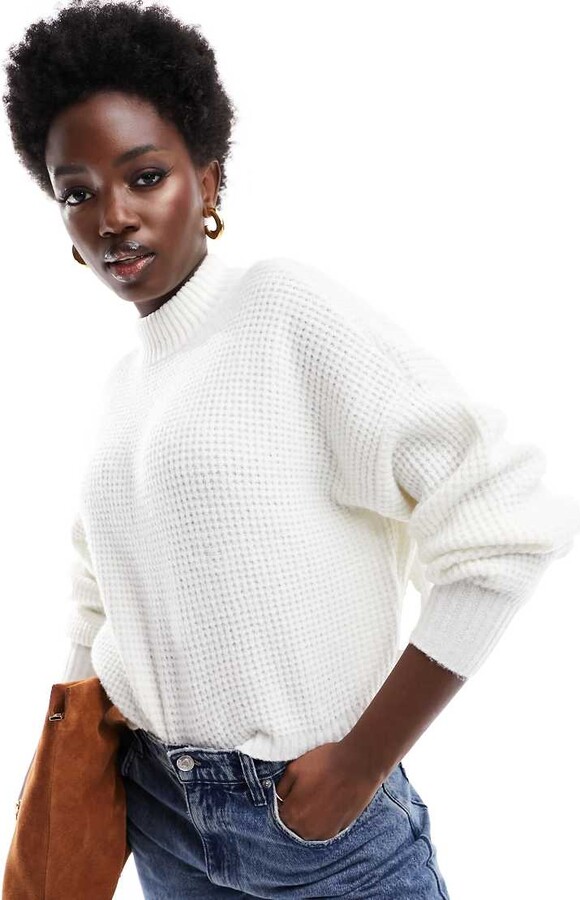 Hollister collared half zip jumper in blue and white stripe