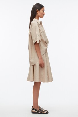 Tucked Front Shirt Dress in KHAKI - ShopStyle