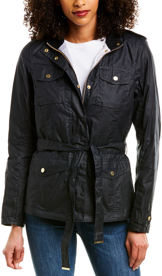barbour canfield waxed cotton jacket