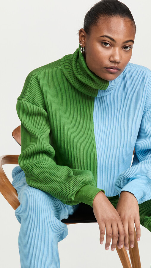women's cotton ribbed turtleneck sweater