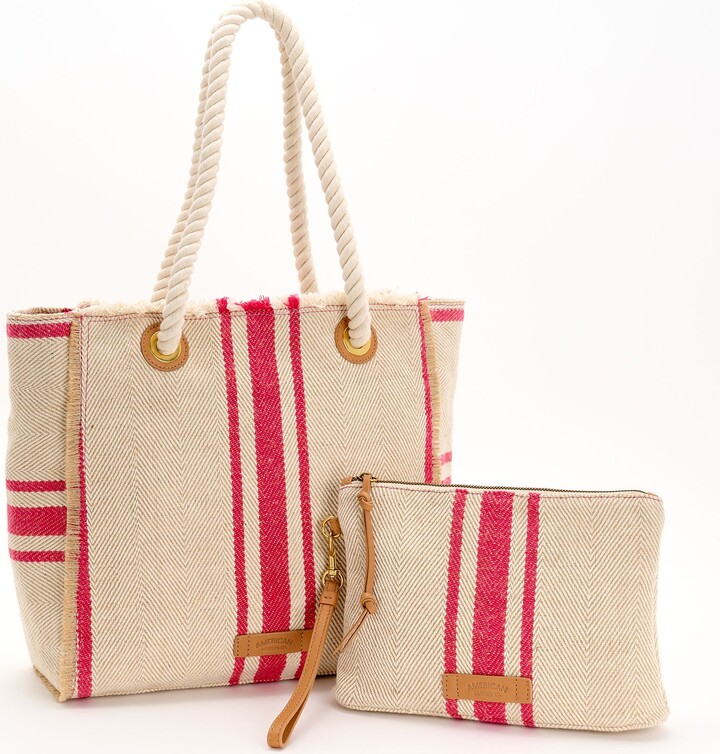 American Leather Co. Haven Canvas Tote & Wristlet Pouch