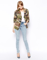 Thumbnail for your product : ASOS Ridley High Waist Ultra Skinny Jeans in Promise Blue Acid Wash With Ripped Knee