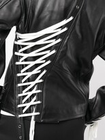 Thumbnail for your product : Monse Lace-Up Detail Leather Biker Jacket