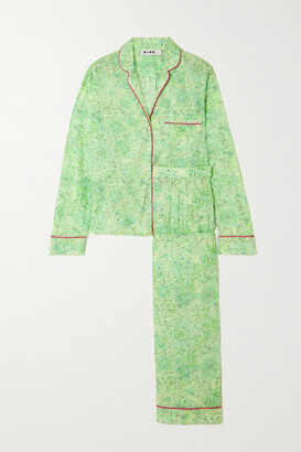 Rixo Austin Paisley-print Cotton-poplin Pajama Set - Green