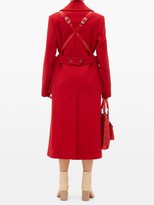 Thumbnail for your product : Junya Watanabe Vinyl-strap Patch-pocket Felted-wool Coat - Red