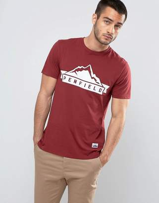 Penfield Mountain Logo T-Shirt Regular Fit In Burgundy