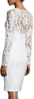 Thumbnail for your product : Sue Wong 3/4-Sleeve Lace Sheath Cocktail Dress