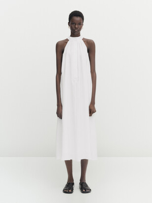 【Massimo Dutti】Long printed halter neck flounce dress Massimo Dutti Long Halter Neck Dress with Flounce | Wardrobe
