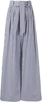 Thumbnail for your product : Martin Grant Striped Tie-Waist Palazzo Trousers