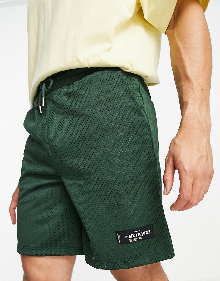 Sixth June co-ord basketball shorts in green mesh - ShopStyle