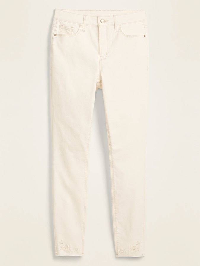 womens white ankle jeans