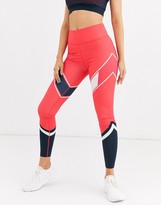 Thumbnail for your product : Tommy Hilfiger colour block logo leggings with star detail in red / navy