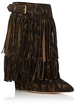 Thumbnail for your product : Jerome Dreyfuss WOMEN'S CAMOUFLAGE FRINGED SUEDE WEDGE ANKLE BOOTS
