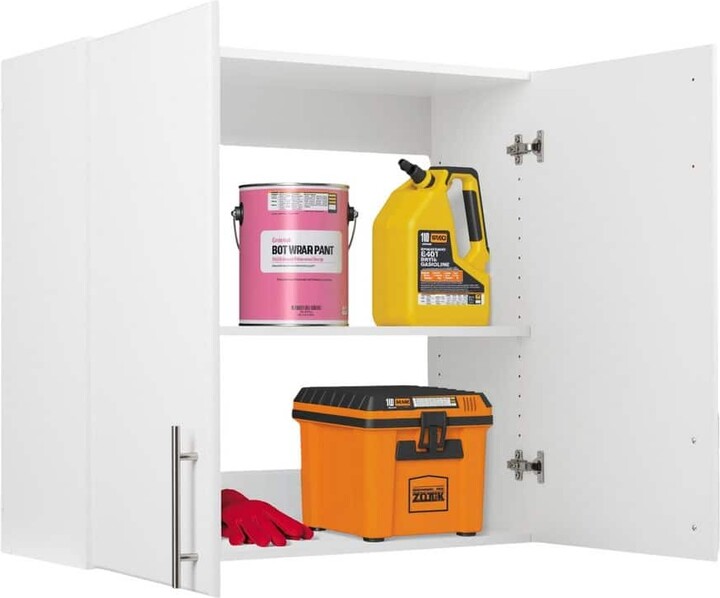 Prepac Composite Wall Mounted Garage Cabinet in White (32 in. W x 30 in. H x 12 in. D)
