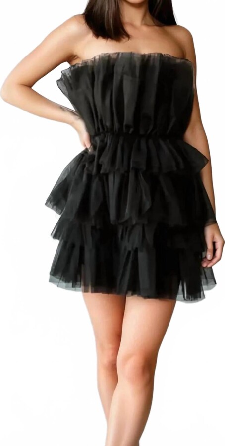 Blue B Roosevelt Tulle Mini Dress In Black