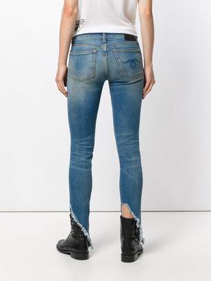 R 13 slim distressed jeans