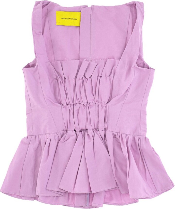Marques Almeida Ruched Peplum Top
