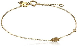 Shy by Sydney Evan Sterling Silver Yellow Gold Plated Ladybug Bracelet with Diamond Bezel of 16-17cm