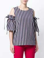 Thumbnail for your product : P.A.R.O.S.H. striped cold shoulder blouse