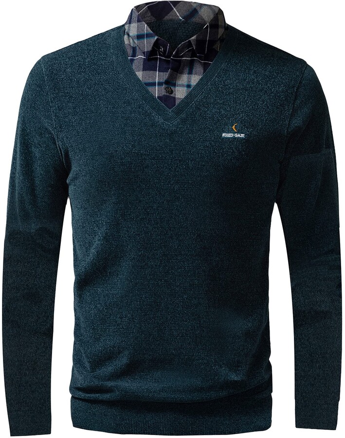 mens mock shirt jumpers uk