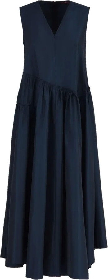 High V-Neck Asymmetric Dress