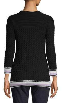 Tommy Hilfiger Cable Knit Sweater with Contrast Trim