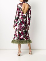 Thumbnail for your product : La DoubleJ Gala feather-trim sequinned dress